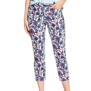 Gap Slim City Khaki Floral Crop Pants Size 6 Stretch Mid Rise
